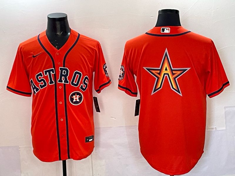 Men 2025 Houston Astros Blank Orange Nike MLB Jersey style 065->houston astros->MLB Jersey